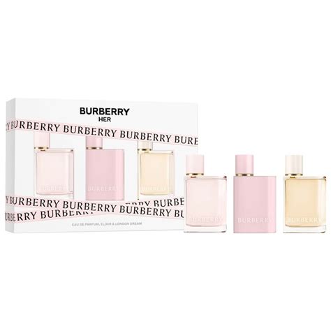 burberry her trio set|Burberry mini her perfume set.